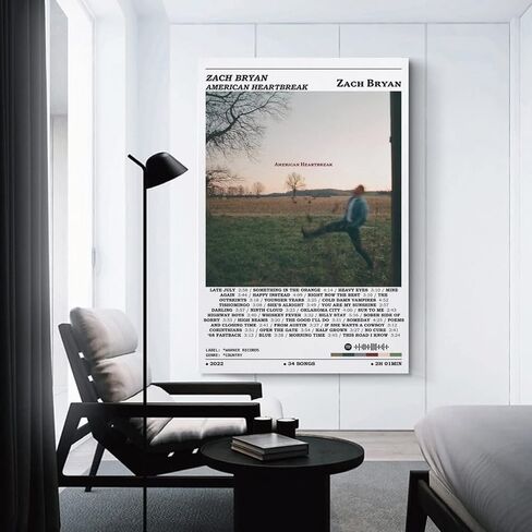 IOUMI Zach Bryan Poster American Heartbreak Inspirational Canvas Poster Wall Decorative Art Painting Living Room Bedroom Decoration Gift Unframe-style-112x18inch(30x45cm) in Saudi Arabia