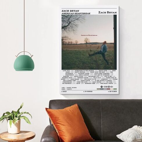 IOUMI Zach Bryan Poster American Heartbreak Inspirational Canvas Poster Wall Decorative Art Painting Living Room Bedroom Decoration Gift Unframe-style-112x18inch(30x45cm) in Saudi Arabia