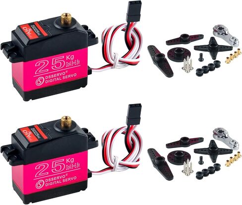 DS3225 25kg RC Servo 270 Degree High Torque Full Metal Gear 6V Digital Servo Motor with 25T Arm Servo Horn for DIY Baja Cars Control (Pack of 2 Sets) in Saudi Arabia