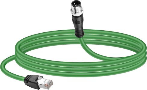 CERRXIAN M12 to RJ45 Ethernet Cable, M12 8 Pin A Code Male to RJ45 Male Cat5e Industrial Ethernet Shielded Cable SFTP 4PR 26AWG 3.2Ft in Saudi Arabia
