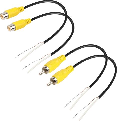 XMSJSIY RCA/AV Audio Pigtail Cable Bare Wire,RCA Male/Female Plug Open End Connector Adapter Replacement Repair for Amplifier Receiver Speakers-20cm/7.8inch 4pcs in Saudi Arabia