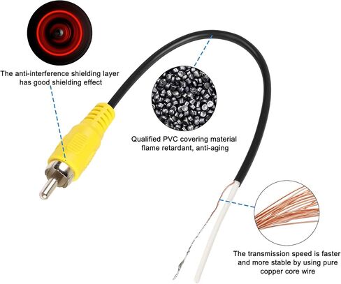 XMSJSIY RCA/AV Audio Pigtail Cable Bare Wire,RCA Male/Female Plug Open End Connector Adapter Replacement Repair for Amplifier Receiver Speakers-20cm/7.8inch 4pcs in Saudi Arabia