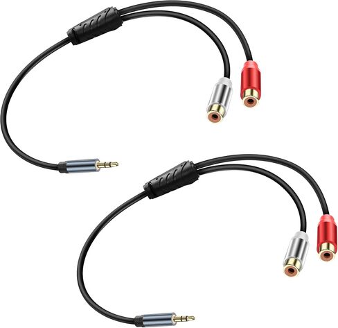 JSADZKJ 3.5 مم L/R Jack Y Splitter كابل صوت ستيريو 3.5 مم كابل صوت ذكر 1/8 مقبس سماعة الرأس إلى L/R موصل قابس كابل ستيريو للهاتف المحمول MP3 ومكبر الصوت اللوحي قطعتين in Kuwait