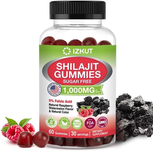 Shilajit Pure Himalayan Organic Gummies: Shilajit Supplement for Men & Women - 85+Trace Minerals Gluten Free Non-GMO - Made in USA in Kuwait