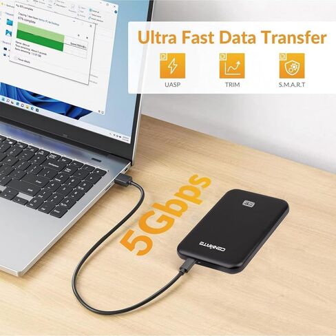 حاوية محرك أقراص ثابتة مقاس 2.5 بوصة، حاوية محرك أقراص ثابتة خارجية USB 3.0 إلى SATA III خالية من الأدوات لـ 2.5 بوصة SSD/HDD، دعم UASP، ألومنيوم in Kuwait