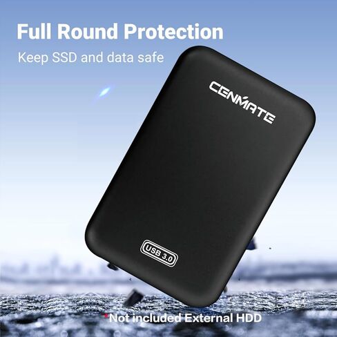 حاوية محرك أقراص ثابتة مقاس 2.5 بوصة، حاوية محرك أقراص ثابتة خارجية USB 3.0 إلى SATA III خالية من الأدوات لـ 2.5 بوصة SSD/HDD، دعم UASP، ألومنيوم in Kuwait