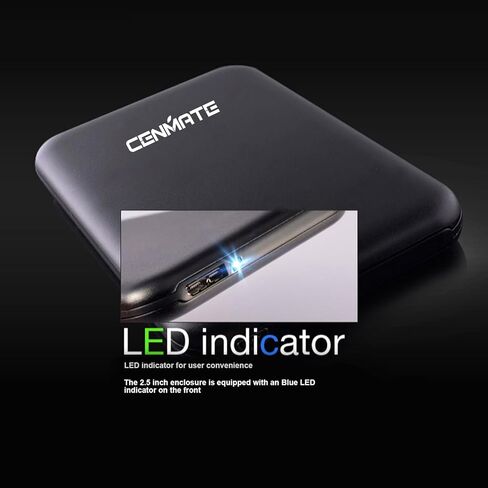 حاوية محرك أقراص ثابتة مقاس 2.5 بوصة، حاوية محرك أقراص ثابتة خارجية USB 3.0 إلى SATA III خالية من الأدوات لـ 2.5 بوصة SSD/HDD، دعم UASP، ألومنيوم in Kuwait