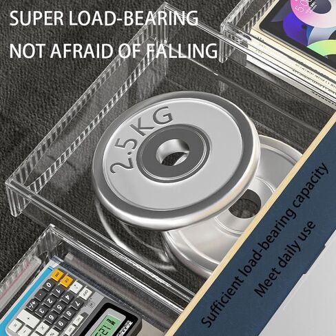 عبوتان من ملحقات درج المكتب الشفاف، أدراج تحت المكتب، منظمات وتخزين تحت المكتب، تنظيم المكتب - درج مخفي أسفل الطاولة يزيد من مساحة التخزين in Kuwait