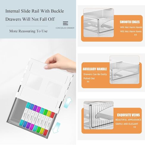 عبوتان من ملحقات درج المكتب الشفاف، أدراج تحت المكتب، منظمات وتخزين تحت المكتب، تنظيم المكتب - درج مخفي أسفل الطاولة يزيد من مساحة التخزين in Kuwait