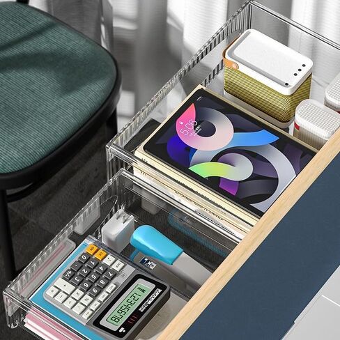 عبوتان من ملحقات درج المكتب الشفاف، أدراج تحت المكتب، منظمات وتخزين تحت المكتب، تنظيم المكتب - درج مخفي أسفل الطاولة يزيد من مساحة التخزين in Kuwait