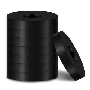 8 Pcs Rubber Washer 1 1/2 Inch OD x 3/8 Inch ID x 1/4 Inch Thickness Rubber Spacer, Heavy Duty Flat Rubber Bushings Black Rubber Washers for Bolts Spacers, Vibration Suppression