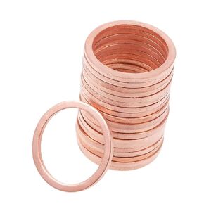 M18 Flat Washer Copper Sealing Ring, 18mm ID 22mm OD 1.5mm Thickness Metric Sealing Gasket, 20 Pieces