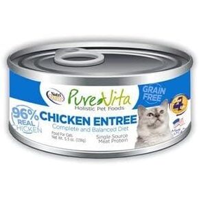 Pure Vita Grain Free Chicken & Chicken Liver Canned Cat Food 12/5.5oz