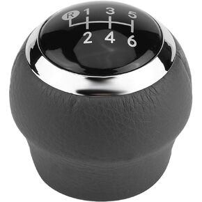 Qiilu 6 Speed Shift Knob, Car Gear Stick Shift Knob Head for Corolla Verso Auris Yaris 2007-2013 Black
