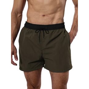 Men's Swim Truncks Quick Dry Breathable Nylon Shorts with Mesh Liner and Pockets