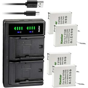 Kastar 4-Pack Battery and LTD2 USB Charger Compatible with SJCAM SJ7 Star, SJCAM SJ7B, SJCAM SJ7 Star 4K Ultra HD Action Camera, SJCAM SJ7 Star Sport Camera