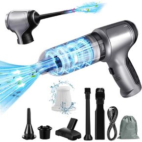 J&T Technology Handheld Car Vacuum Cleaner,12000PA High Power Vacuum Cleaner & Air Duster with Brushless Motor,4 in 1 Portable Vacuum Cleaner Rechargeable for Home,Office,Kitchen,Cars