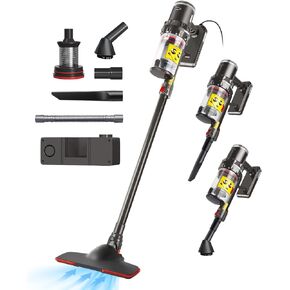 مكنسة كهربائية ذات عصا سلكية، مكنسة كهربائية قوية بقدرة 600 واط بقوة شفط 20 كيلو باسكال، كوب غبار سعة 1.5 لتر، مكنسة كهربائية منزلية خفيفة الوزن 5 في 1 لسجاد الأرضيات الصلبة وشعر الحيوانات الأليفة in Kuwait