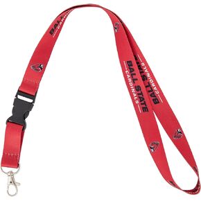 Desert Cactus Ball State University Lanyard BSU Cardinals Car Keys ID Badge Holder Keychain Detachable Breakaway Snap Buckle (Red)