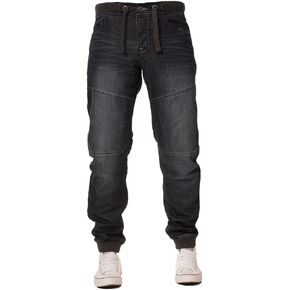 Enzo Mens Cuffed Jeans Designer Denim Joggers Pants Big King Sizes All Waists
