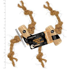 VINPETWORLD Coffee Wood and Coconut Rope | Made of 100% Natural Coffee Wood and Coconut Rope, Delightful and Amazing for All Breeds (Large, Medium, and Small) (Pack of 2)