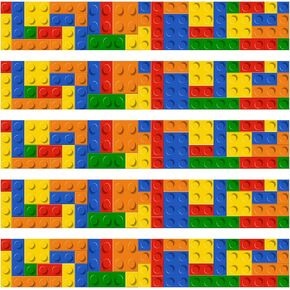 Sherr Building Block Bulletin Board Borders Classroom Borders for Bulletin Board Colorful Bulletin Board Trim for School Nursery Room Chalkboard Whiteboard Decoration (50 Pcs)