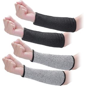 Aster 2Pairs Arm Protection Sleeves Cut Resistant Sleeves Level 5 Protective Arm Sleeves Heat Resistant Sleeves Protectors for Thin Skin Bruising Men Women