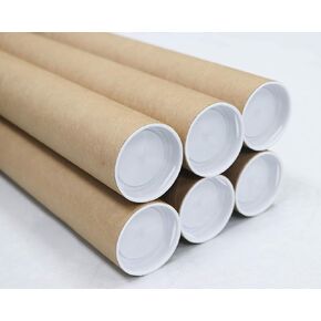 MagicWater Supply Mailing Tube - 2 in x 15 in - Kraft - 6 Pack - for Shipping and Storage of Posters, Arts, Crafts, and Documents