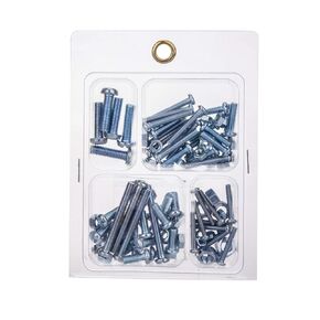 320pcs SAE Machine Screws, Bolts, Nuts and Washers Assortment Kit, Zinc-Planted, Round Head, Philips & Slotted, Includes 7 Most Common Sizes