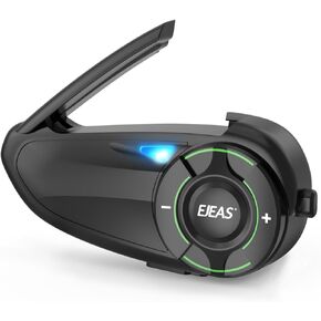 Motorcycle Bluetooth Headset, 6 Riders Group V5.1 Helmet Bluetooth with CVC Noise Cancellation 3D Surround Sound, IP67 Waterproof Mesh 3.0 Helmet Intercom Communication System(2 Pack)