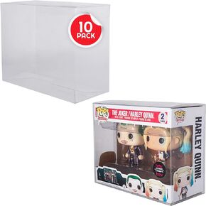 EVORETRO Funko Pop Protector for Funko Pop 2 Pack - 0.35mm Thick Clear PET Plastic Protective Display Case - 10-Pack, Store, Protect, Display Your Disney, Marvel, DC, and More 2-pack Funko Pop Figures