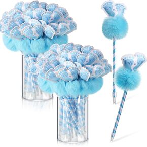 Lincia 48 Pcs Baby Shower Pens Bulk Baby Ballpoint Pens Party Favors It's a Boy Girl Gel Ink Pens for Guests Friends Greeting Gifts Baby Shower Supplies Gender Reveal Games (Boy Style)