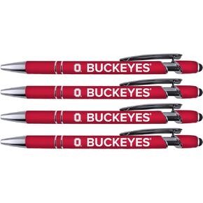 Ohio State Soft Touch Coated Metal Pen 4 Pack (4043), Red, Multi