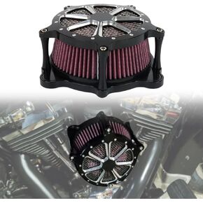 PSLER Motorcycle Air filter Cleaner Intake Filter for Dyna Softail Sportster XL883 XL1200 1993-2016(Red）