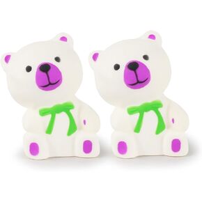 Anboor 2 PCS Squishies White Bear Christmas Slow Rising Squeeze Toys Scented Kawaii Squishie Toy for Thanksgiving Goodie Bag Stuffers