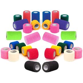 Prairie Horse Supply Vet Wrap Tape Bulk (Assorted Colors) (6 Pack) (3 Inches Wide) Vet Wrap Medical First Aid Tape Self Adhesive Adherent for Ankle Wrist Sprains and Swelling