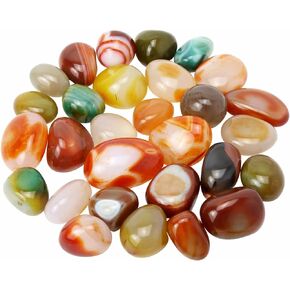 Polished Agate Stone, Colorful Rocks and Gems, Tumbled Real Crystals and Healing Stones, Polished Rocks for Kids, Colored Rocks, Shiny Rocks, Colorful Rocks, Reiki Decor(1lb)
