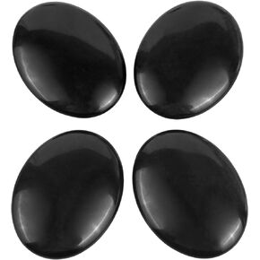 mookaitedecor Black Obsidian Palm Stone,Oval Shape Pocket Worry Stones for Crystal Healing Meditation Set of 4