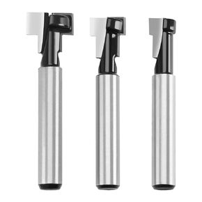 Create idea Set of 3 1/4 Inch Shank T-Slot Cutter Router Bit Keyhole Router Bit 5/16 & 3/8 & 1/2 Inch Blade Diameter for Composite Materials Plywoods Softwoods