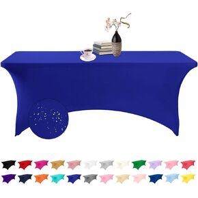 Spandex 6ft Waterproof Table Cover for Party,Wedding, Banquet, and Events(Black)