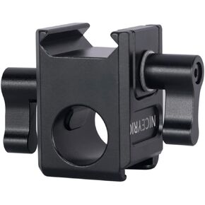 NICEYRIG Multi-Functional NATO Clamp to 15mm Rod Clamp, Cold Shoe Mount, Quick Release NATO Rail Lock Mount for 15mm Rod Rail Extension EVF Mount Follow Focus Microphone LED Light - 571