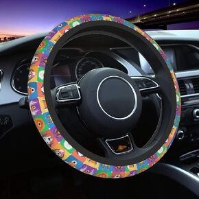 Delerain Avocados Steering Wheel Covers, Anti Slip Elasticity Car Accessories Steering Wheel Protector Universal 15 Inch for Women Man