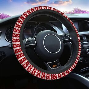 Swono Cow Skin Universal Neoprene Steering Wheel Cover Australian Cow Skin Brown 15 Inch Steering Wheel Covers, Printed Steering Wheel Elastic Protection for Women and Girls
