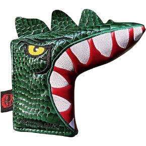Cool Dinosaur Golf Blade Putter Cover Headcover Club Protective Case, PU Leather Golf Putter Head Covers Magnetic Golf Headcovers Gifts for Men