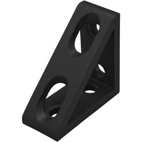8020, 4136, 10 Series, 4 Hole Aluminum Inside Corner Gusset L Bracket for 80/20 Extruded Aluminum Extrusion Heavy Duty Angle Bracket (Black Anodize, 1)