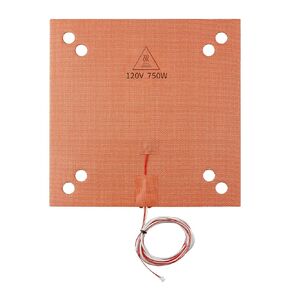 BCZAMD Heating Plate/Silicone Heated Mat 120V 750W 3D Printer Bed Adhesive with NTC 100K Thermistor for Sidewinde X1/CR10 3D Printer Heater Bed with Screw Holes 300 X 300mm (12" X 12")
