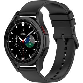 Suoman for Samsung Galaxy Watch 4 Classic 42mm/46mm,Galaxy Watch 4 5 6 7 40mm/44mm,Galaxy Watch 5 Pro 45mm Band, 20mm Adjustable Soft Silicone Replacement Strap Band-Black in Saudi Arabia