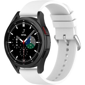 Suoman لساعة Samsung Galaxy Watch 4 Classic 42mm/46mm، Galaxy Watch 4 5 6 40mm/44mm، Galaxy Watch 5 Pro 45mm Band، 20mm قابل للتعديل حزام بديل من السيليكون الناعم لساعة Galaxy Watch4/5/6 جميع الموديلات-أسود