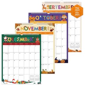 Wall Calendar 2024-2025, 14'' x 11'' Large Festival Calendar 2024-2025 - Runs from June 2024 Until December 2025, 19 Monthly 2024-2025 Wall Calendar for Home, School and Office Supplies