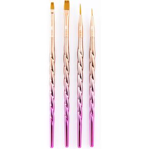 Royal & Langnickel Mythos, 4pc Unicorn Variety Craft Brush Set for All Painting Mediums, Includes - Shader, Round & Liner Brushes